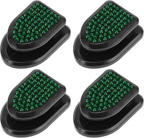 4 Pcs for Purses and Bags, Umbrella Etc Car Storage Hooks Sturdy Car Adhesive Hooks Green ABS Rhinestone 1.18"x0.83"