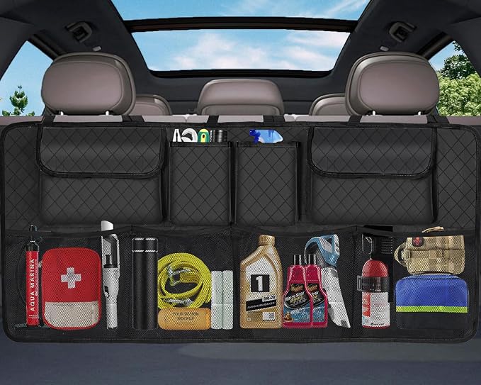 Car Trunk Organizer and Storage, Large Capacity Backseat Hanging Storage Accessories, Backseat Car Organizer for SUV/MPV