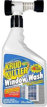Krud Kutter Window Wash Cleaner, 32 oz, Streak Free Glass Cleaner for Windows, Mirrors and Glass Surfaces, Removes Dirt,