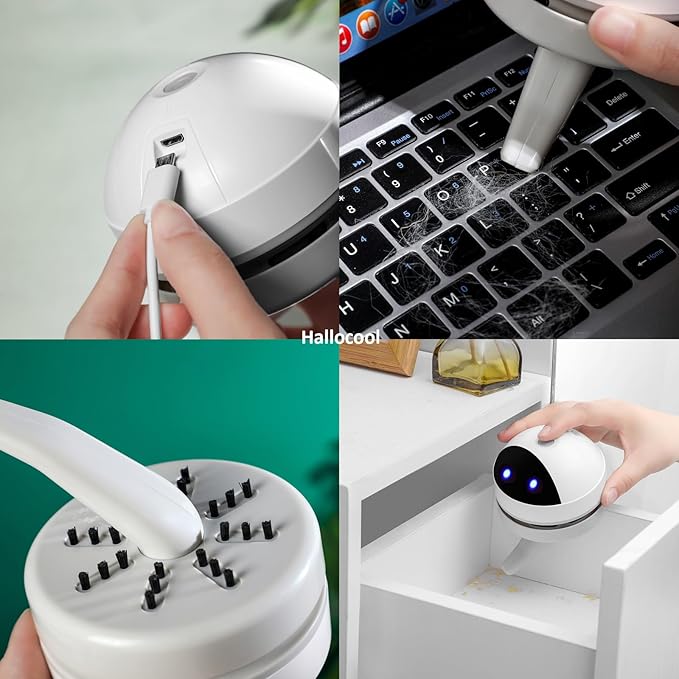 Desktop Vacuum Cleaner Mini Desk Vacuum Cleaner Portable Dust Crumb Sweeper Cute USB Vacuum for Picking up Crumbs Eraser Crumbs Pet Hairs Flakes Tiny Items on Desk Tabletop Keyboard