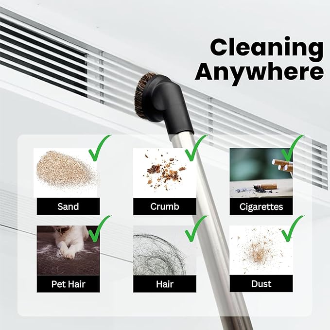 Round Horse Hair Vacuum Brush Attachment for Shark Vacuums, Compatible with Miele C1 Shark NV350 NV360 NV500 NV501 HV300 HV301 HV322 HV371 HV372 (1-3/8'' Vacuum Dusting Brush)