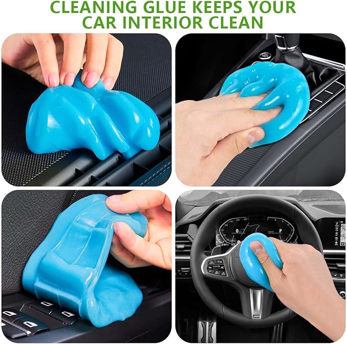 SenseYo 4 Pack Car Cleaning Gel Slime Clean Putty Dust Remover Car Interior Cleaner Kit Supplies Accessories Auto Detailing Tools for Air Vents Consoles Cup Holders Keyboards Notebook Camera