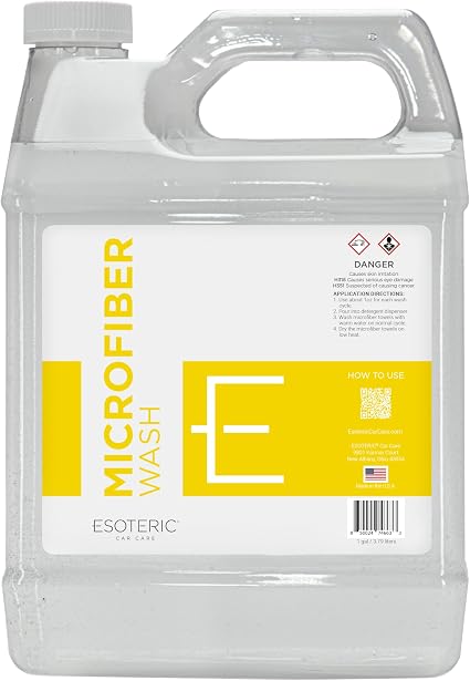 ESOTERIC Microfiber Towel Wash 1 Gallon | Ultra Premium Concentrated Microfiber Detergent Clean Car Cloths Buffing Pads 