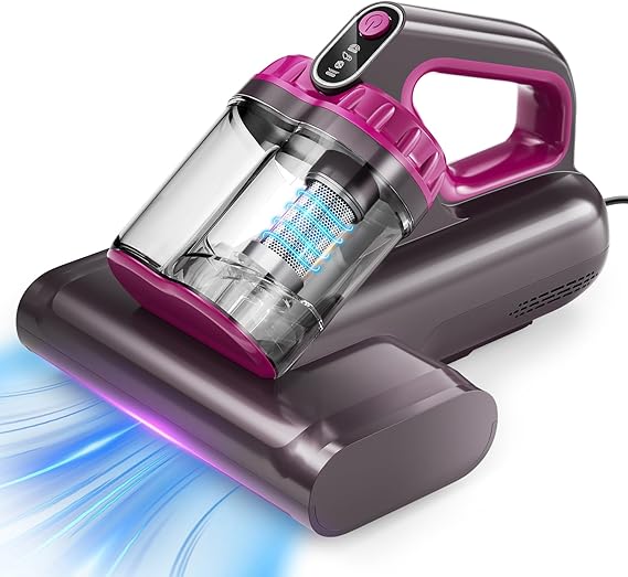 BYHUME Mattress Vacuum Cleaner, 17Kpa 650W Bed Vacuum Cleaner, 273nm UV-C Light & Ultrasonic 145°F Heating, 80000 RPM/Mi