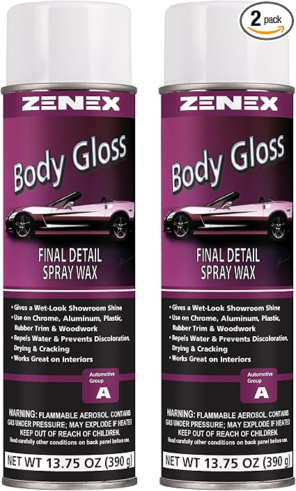 Zenex Body Gloss Final Detail Spray Wax - High Gloss Detail Car Cleaner & Wax | Wet-Look Showroom Shine | Safe For Inter