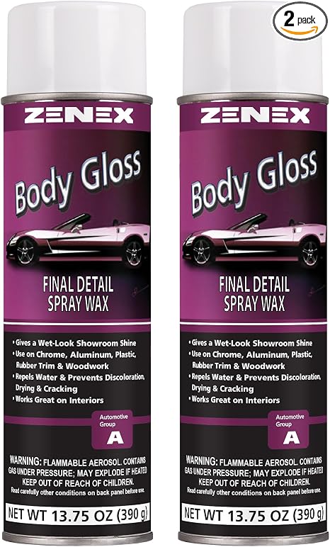 Zenex Body Gloss Final Detail Spray Wax - High Gloss Detail Car Cleaner & Wax | Wet-Look Showroom Shine | Safe For Inter