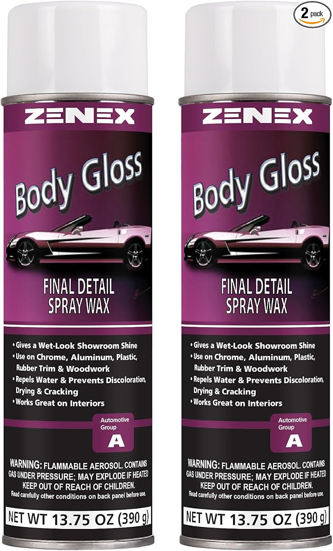 Zenex Body Gloss Final Detail Spray Wax - High Gloss Detail Car Cleaner & Wax | Wet-Look Showroom Shine | Safe For Inter
