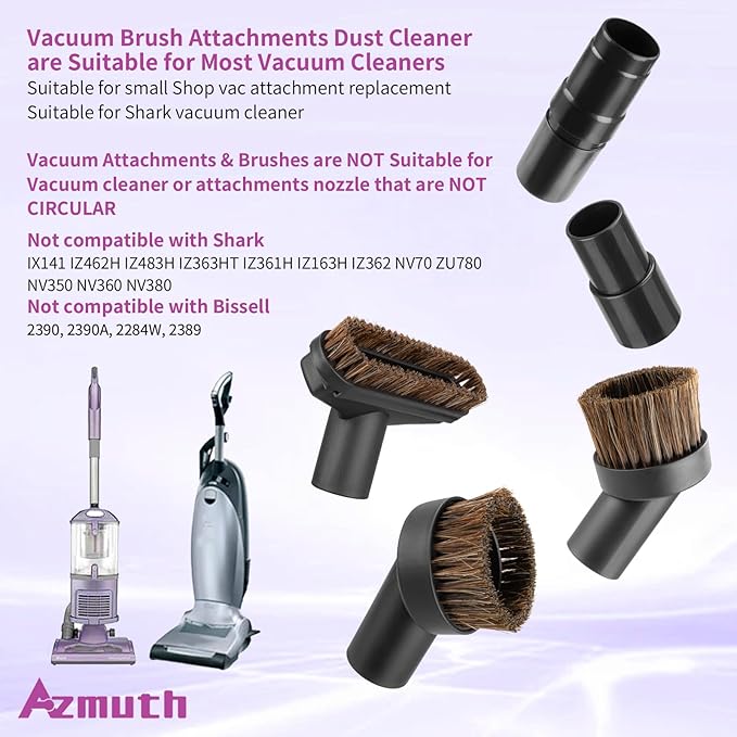 6 Pack For Shark Vacuum Attachments Replacement Shark Vacuum Brush Attachment with Vacuum Hose Adapter, 1 1/4 Vacuum Attachments for Multiple Household Vacuum Cleaners