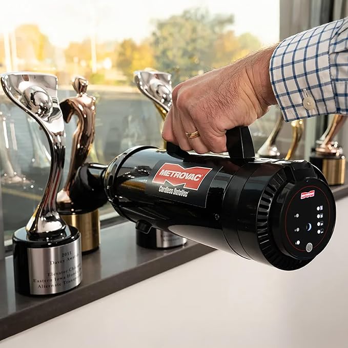 METROVAC Cordless DataVac IT Vacuum - 250W DC Motor - Rechargeable Handheld Cleaner with Powerful Air Blast & Accessories