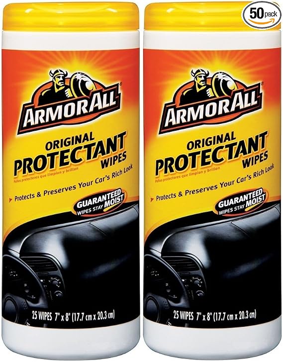 Armor All Car Wipes, Original Protectant, 25 Count, (Pack Of 2)