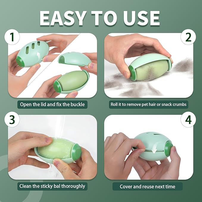 Reusable Lint Roller for Pet Hair Extra Sticky, Travel Lint Roller for Clothes, Portable Washable Mini Lint Roller, ForestGreen-MediumAquamarine, 2.559in*3.94in