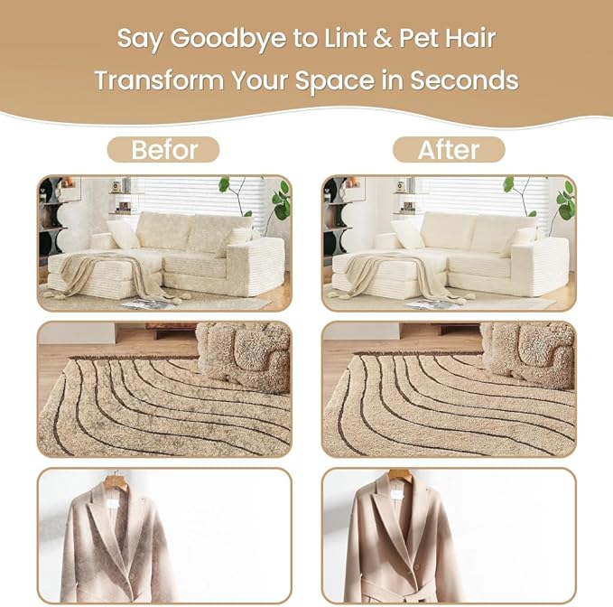 2 Pack Pet Hair Remover Gloves for Dogs & Cats, Reusable Static Fur Remover Mitt, Lint Cleaner for Clothes, Couch, Carpet, Car Seats