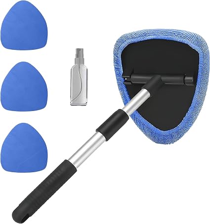 Car Window Cleaner, Car Cleanser Brush, Car Accessories Car Cleaning Supplies Tools, Car Cleaning Kit with Extendable Ha