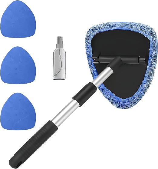 Car Window Cleaner, Car Cleanser Brush, Car Accessories Car Cleaning Supplies Tools, Car Cleaning Kit with Extendable Ha