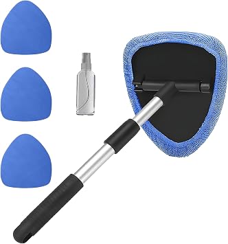 Car Window Cleaner, Car Cleanser Brush, Car Accessories Car Cleaning Supplies Tools, Car Cleaning Kit with Extendable Ha