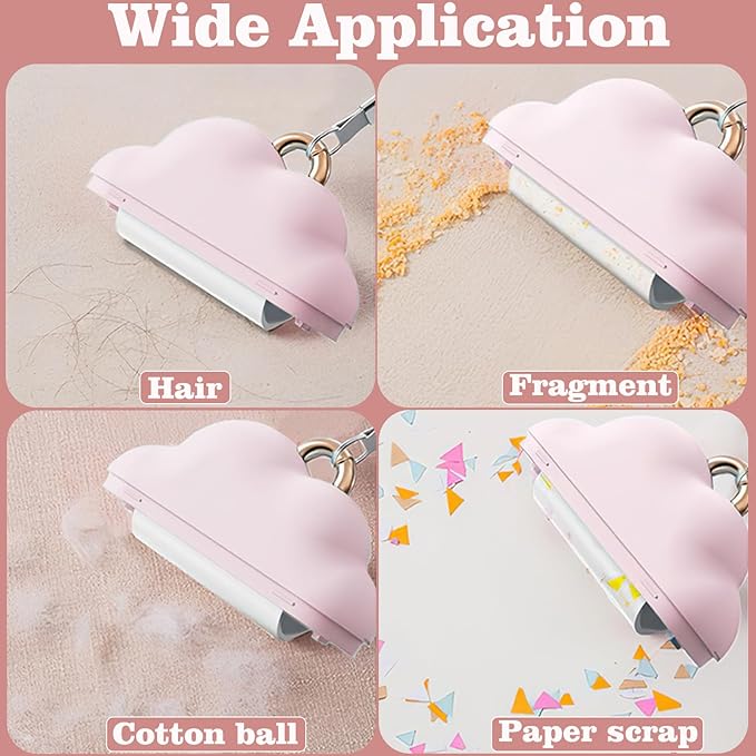 300 Sheets Mini Lint Roller Travel Size Refills, Reusable Pet Hair Remover Refills, 10 Roller Refillable Portable Lint Roller for Clothes