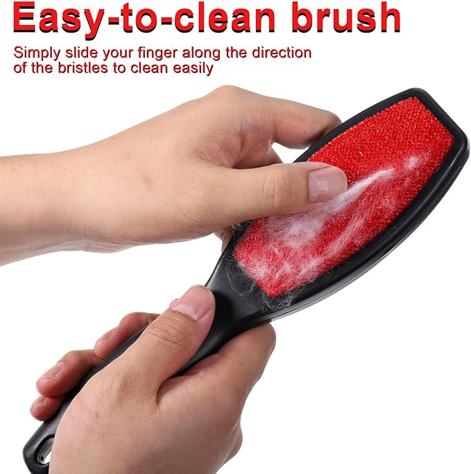 2 Pcs Lint Brushes for Clothes, Dual Sided Remover Lint Brush Reusable Pet Hair Remover Sheet and Carpet Cleaning Brush for Clothes Sheet Carpet Furniture Fabric