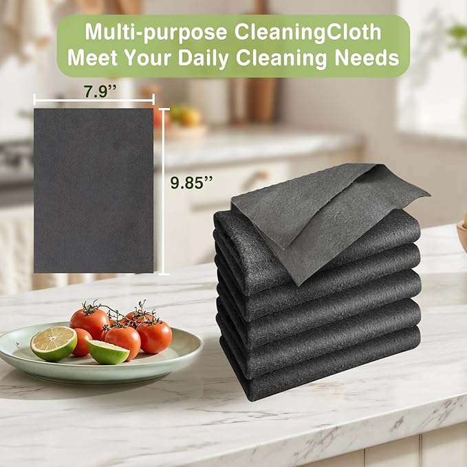 Thickened Magic Cleaning Cloth, Reusable Magic Cleaning Cloths for Glass, Streak Free Microfiber Magic Cleaning Cloth Reusable Rags for Kitchen, Windows, Mirrors, Cars (5)