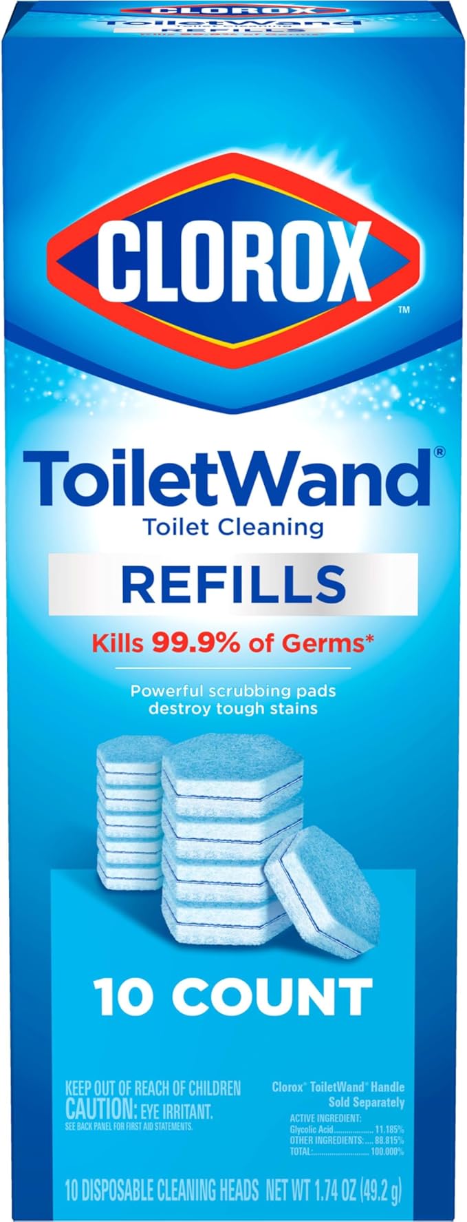 Clorox ToiletWand Toilet Cleaner Refills, Toilet brush, Original, 10 Count