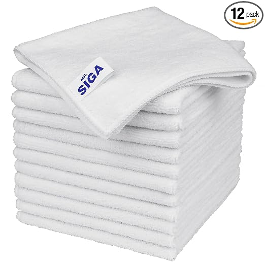 MR.SIGA Microfiber Cleaning Cloths, Streak Free Microfiber Towels, 12 Pack