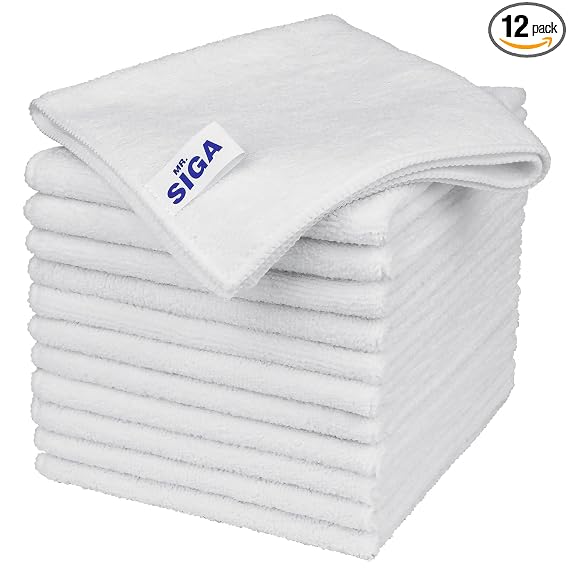 MR.SIGA Microfiber Cleaning Cloths, Streak Free Microfiber Towels, 12 Pack