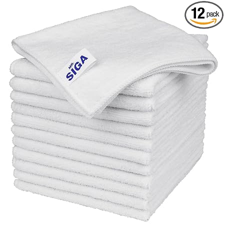 MR.SIGA Microfiber Cleaning Cloths, Streak Free Microfiber Towels, 12 Pack