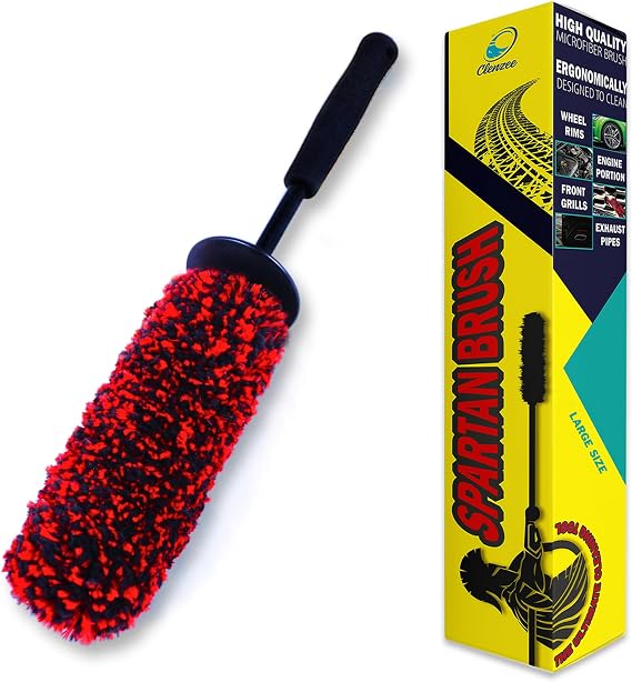 Large Microfiber Wheel Brush for SUVs, RVs & Trucks | Soft Non-Metallic Rim Cleaner Brush with Premium Microfiber Wool |