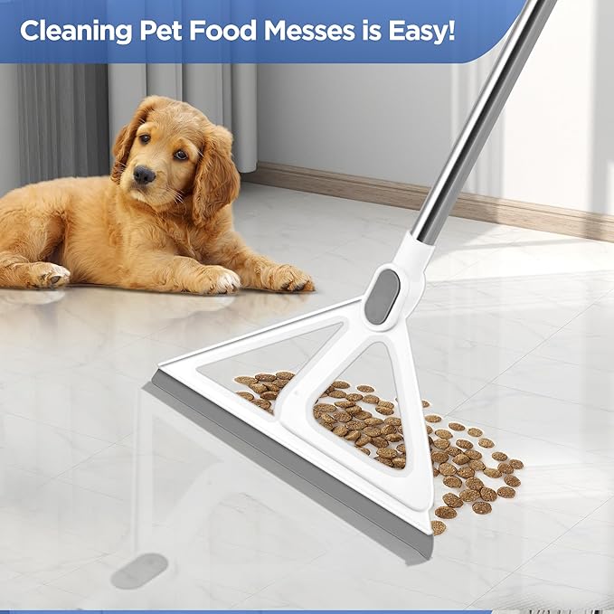 Multifunction Magic Broom, Squeegee Broom for Floor, Rubber Broom, Silicone Broom for Floor Cleaning, Magic Broom Sweeper for Living Room, Kitchen, Bathroom-Easy Dry The Glass (Grey)