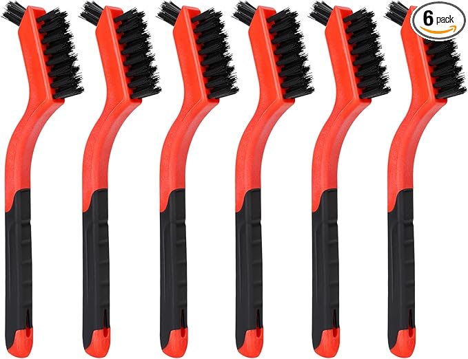 6pcs Nylon Brushes for Cleaning, Small Cleaning Brushes for Tight Spaces, Car Detailing Brush Set for Cleaning Dust in Holes