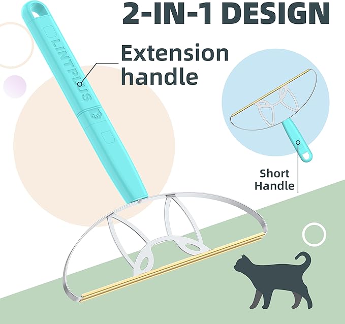 Flex Max Pet Hair Remover by LINTPLUS-Adjustable Pet Hair Removal Tool 2X More Effective Than Pro, Dog & Cat Hair Remover for Rugs, Couches & Pet Towers-Effortlessly Removes All Hair!
