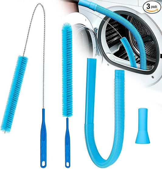 Universal Dryer Vent Cleaner Kit with Vacuum Hose - 4-Piece Lint Brush & Attachment Set for Clothes Dryer, Shop Vac Accessories, Lint Trap Cleaner & Home Maintenance Tools