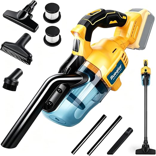 Cordless Vacuum Compatible with DeWalt 20V Battery, 5 in 1 Handheld Electric Vacuum Cleaner with 400W Powerful Motor, 46