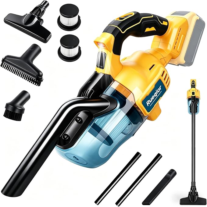Cordless Vacuum Compatible with DeWalt 20V Battery, 5 in 1 Handheld Electric Vacuum Cleaner with 400W Powerful Motor, 46 CFM Portable Hand Vacuum for Home Pet Hair, Car (Battery Not Included)