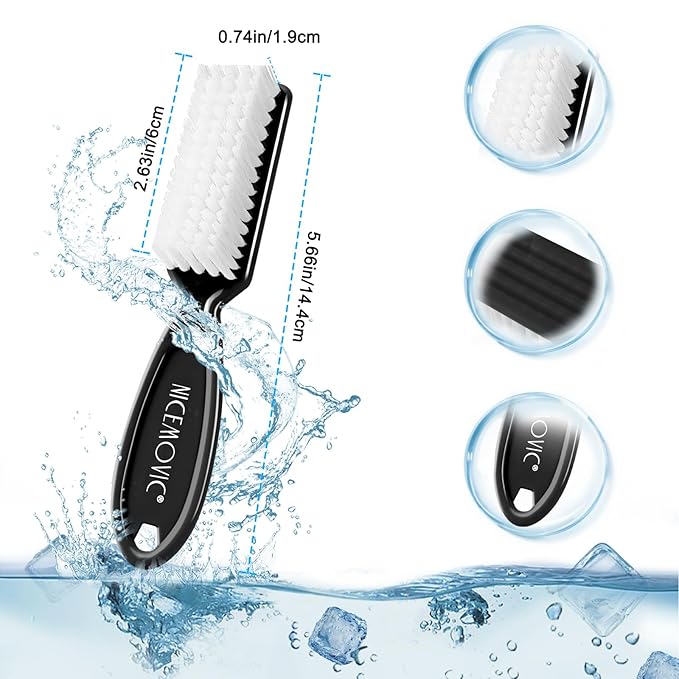 NICEMOVIC 10 Pcs Nail Brush for Cleaning Fingernails, Handle Grip Nail Scrubber Brush, Hand Fingernail Cleaner Brush Manicure Tools Scrub Cleaning Brushes, Use for Toe and Nail Cleaning (Black)
