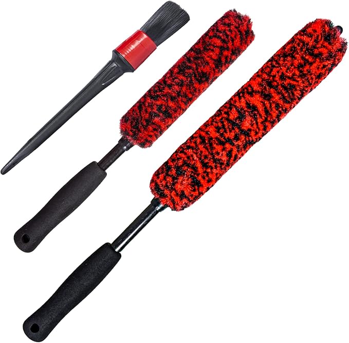 Metal Free Soft Wheel Cleaner Brush, Synthetic Wool Tire Cleaning Brush, Highly Water Absorption, Dense and Durable Tire