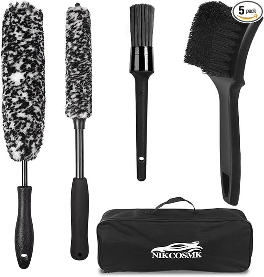 Wheel Brush, Wheel & Rim Cleaner Brush, Tire Brush, Wheel Cleaning Brush, Bendable & Durable Car Wheel Brush Set, Car Detailing Brushes, Wheel Brushes for Cleaning Wheels