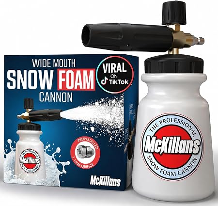 McKillans Foam Cannon for Pressure Washer (Wide Mouth) - Car Wash Snow Foam Cannon Lance Pressure Washer Soap Dispenser 