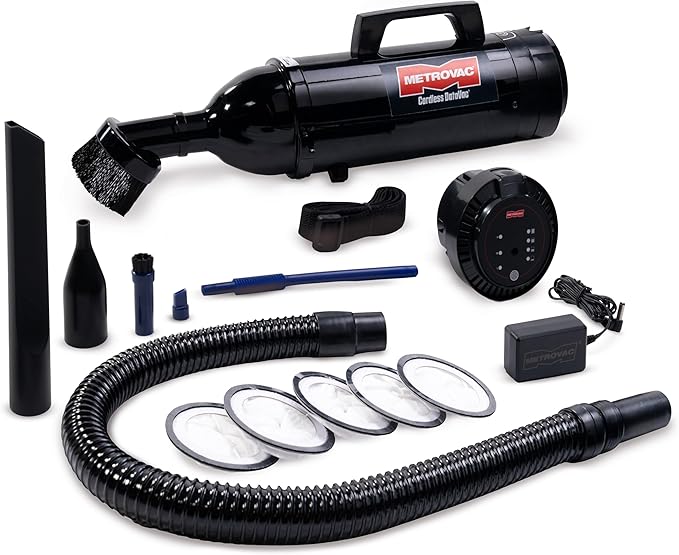 METROVAC Cordless DataVac IT Vacuum - 250W DC Motor - Rechargeable Handheld Cleaner with Powerful Air Blast & Accessories