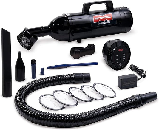 METROVAC Cordless DataVac IT Vacuum - 250W DC Motor - Rechargeable Handheld Cleaner with Powerful Air Blast & Accessories