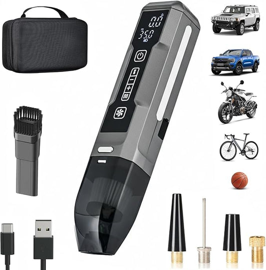 FOLAI Cordless Car Vacuum, 5-in-1 Portable Mini Handheld Vac, Upgraded Smart Digital Display, 2 Suction Modes Type-C Charging for Small Jobs, Car, Office Desk, Keyboards