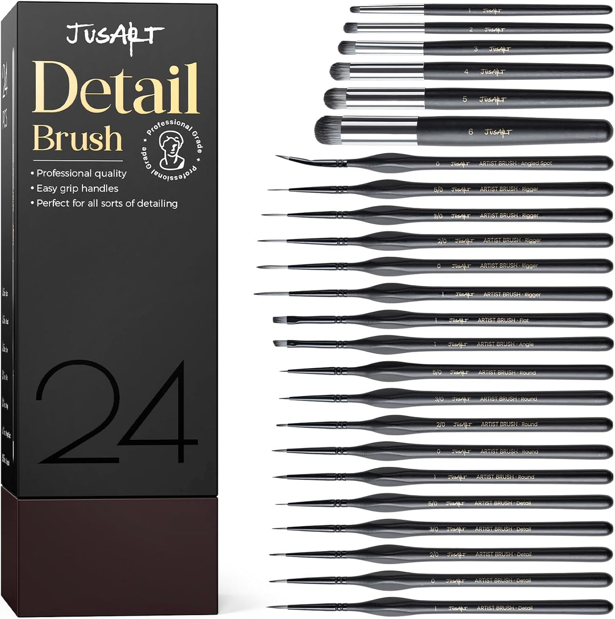24 Pcs Miniature Paint Brushes for Detail Model Painting