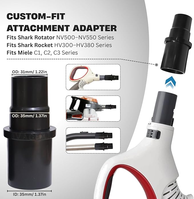 For Shark Vacuum Dust Brush with Adapter Kit – Compatible with Shark Navigator Rotator NV360 NV351 NV350, NV500 NV501 HV300 HV301 HV371 HV372 – Vacuum Attachments & Accessories