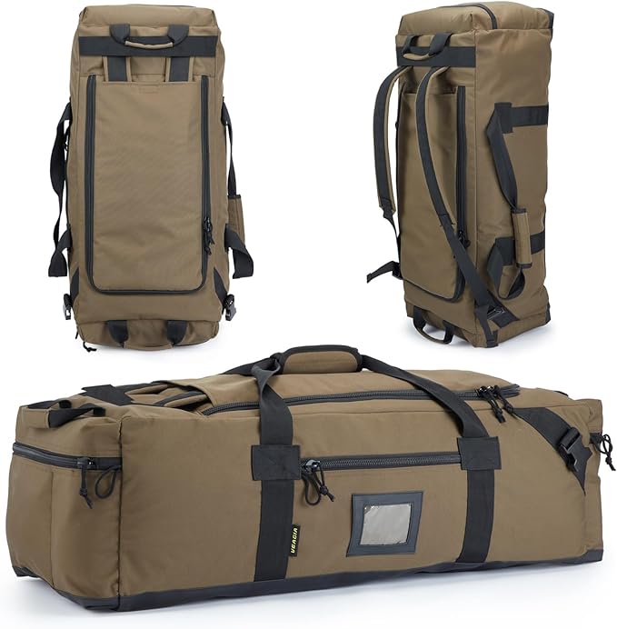 105l Large Duffel Bag For Travel, Gym & Sports - Water Repellent Polyester, Hidden Straps, Shoe Compartment - Perfect Lu