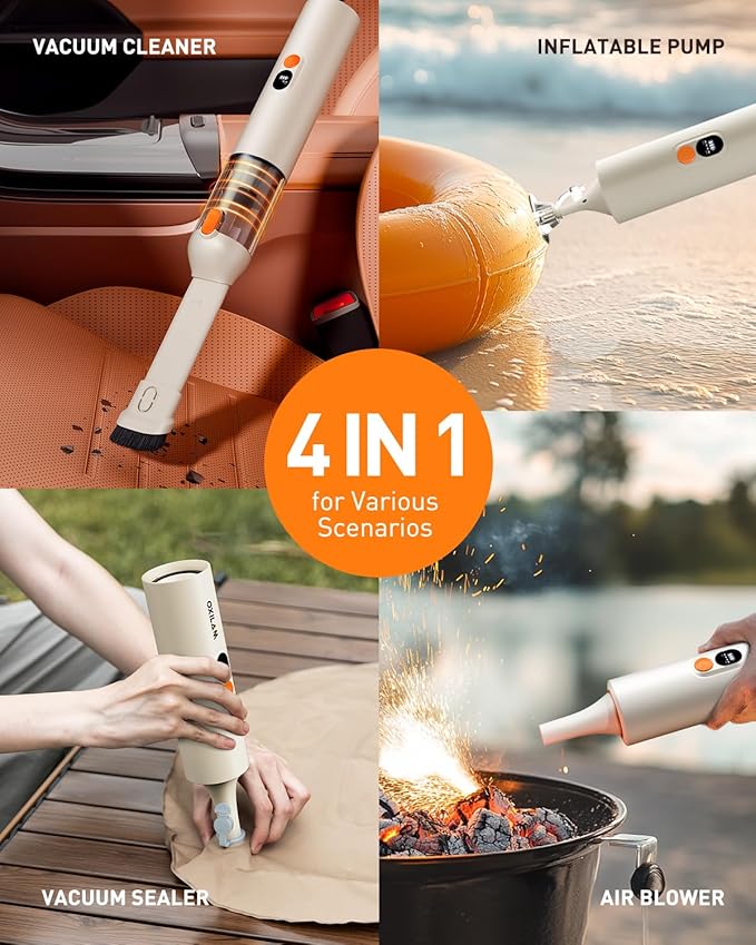 OXILAM Car Vacuum Handheld Vacuum Portable Cordless-14000PA High Power, Blow & Suction 2 in 1, Up to 30 Mins Runtime, Small Vacuum Cleaner for Home, Pet, Car, Office, Ideal Gifts for Men & Women