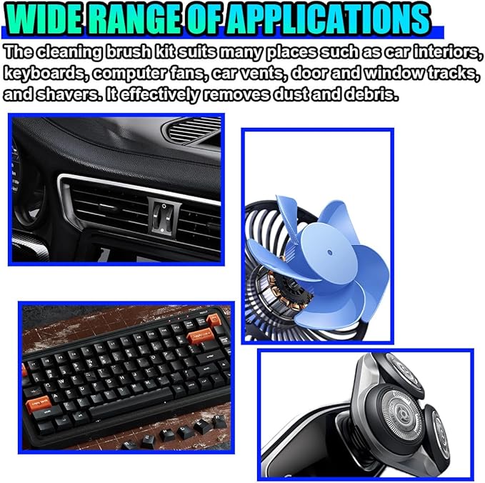 ZIMISI 10PCS Car Detailing Brush Kit, Nylon Anti-Static Car Interior Cleaning Tools, Portable Crevice Cleaning Brush Auto Dusting Tool Multipurpose for Dashboard Air Vent Computer Keyboard
