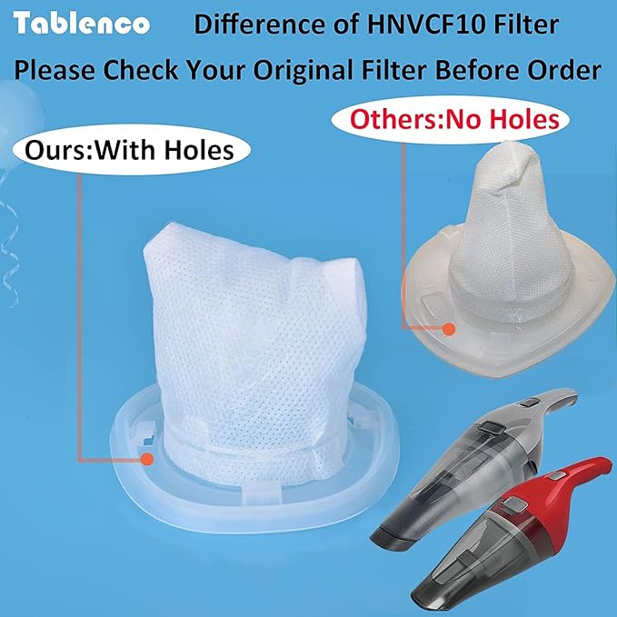 HNVCF10 Replacement Filters, Compatible with Black and Decker Dustbuster Hand Vacuums HNVC215B10, HNV215B12, HNVC215BW52, HNVC115J06, HNVC115B22, HNVC220BCZ01, HNVC220BCP07 Filter (6 Pack)