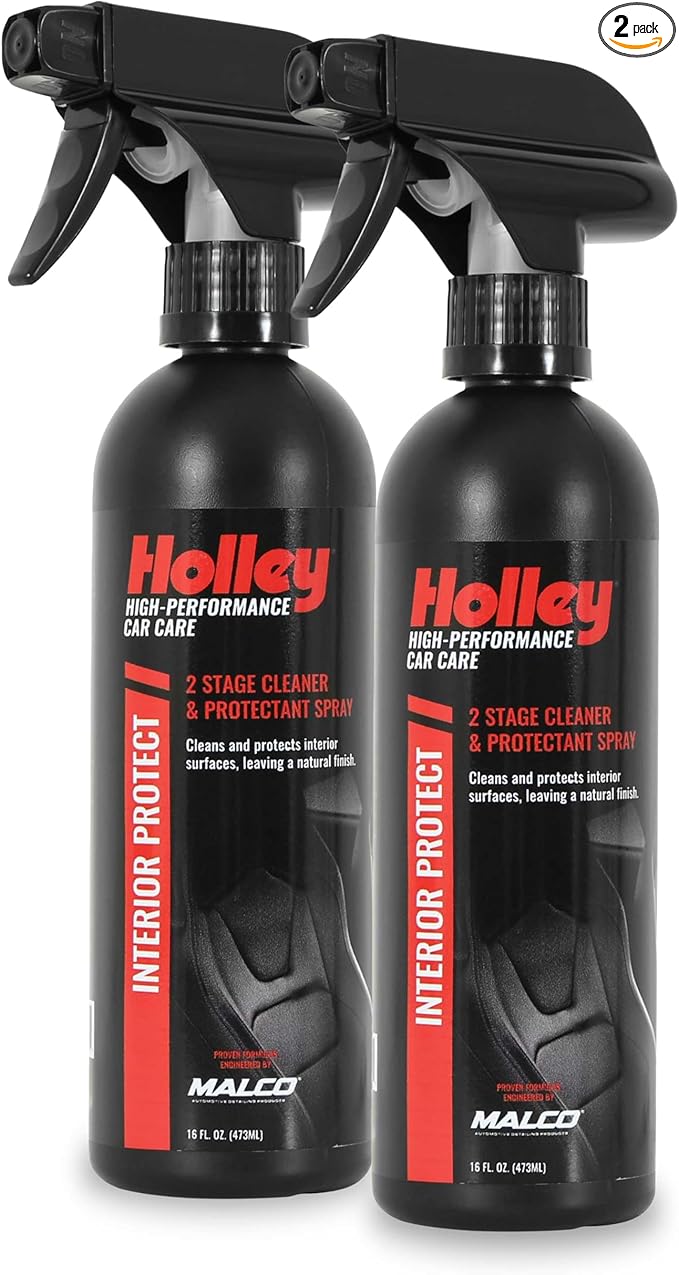 Holley Interior Protect for Cars - 2-Stage Cleaner and Protectant - Wipe Away dust and Fingerprints in Your Vehicle - UV protectant, Citrus Scent - 16 oz. - 2 Pack