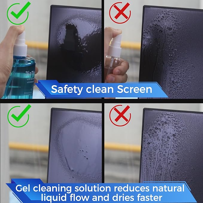 TV Screen Cleaner, Non-Drip Touchscreen Spray with Wiper for CD Disc Laptop Phone Tablet Computer Lens(200ml)