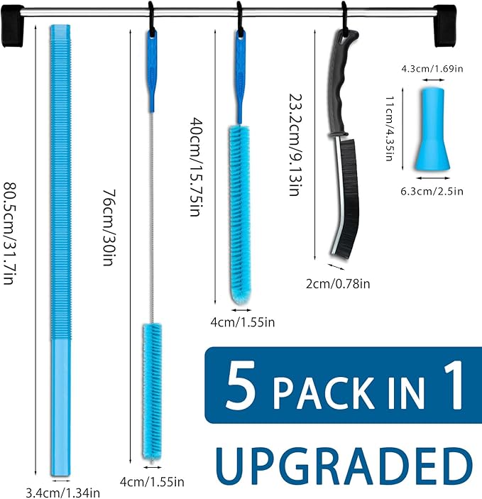 Universal Dryer Vent Cleaning Kit with Vacuum Hose Attachments - Lint Remover Lint Removal Tool Set for Clothes Dryer, Shop Vac Accessories, Lint Trap Cleaner & Home Maintenance Tools