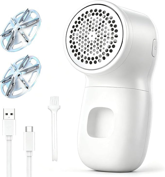 Fabric Shaver Lint Remover Sweater Shavers to Remove Pilling,Rechargeable Sweater Defuzzer with 2 Extra Blades, Fuzz Remover for Clothes Couch Furniture